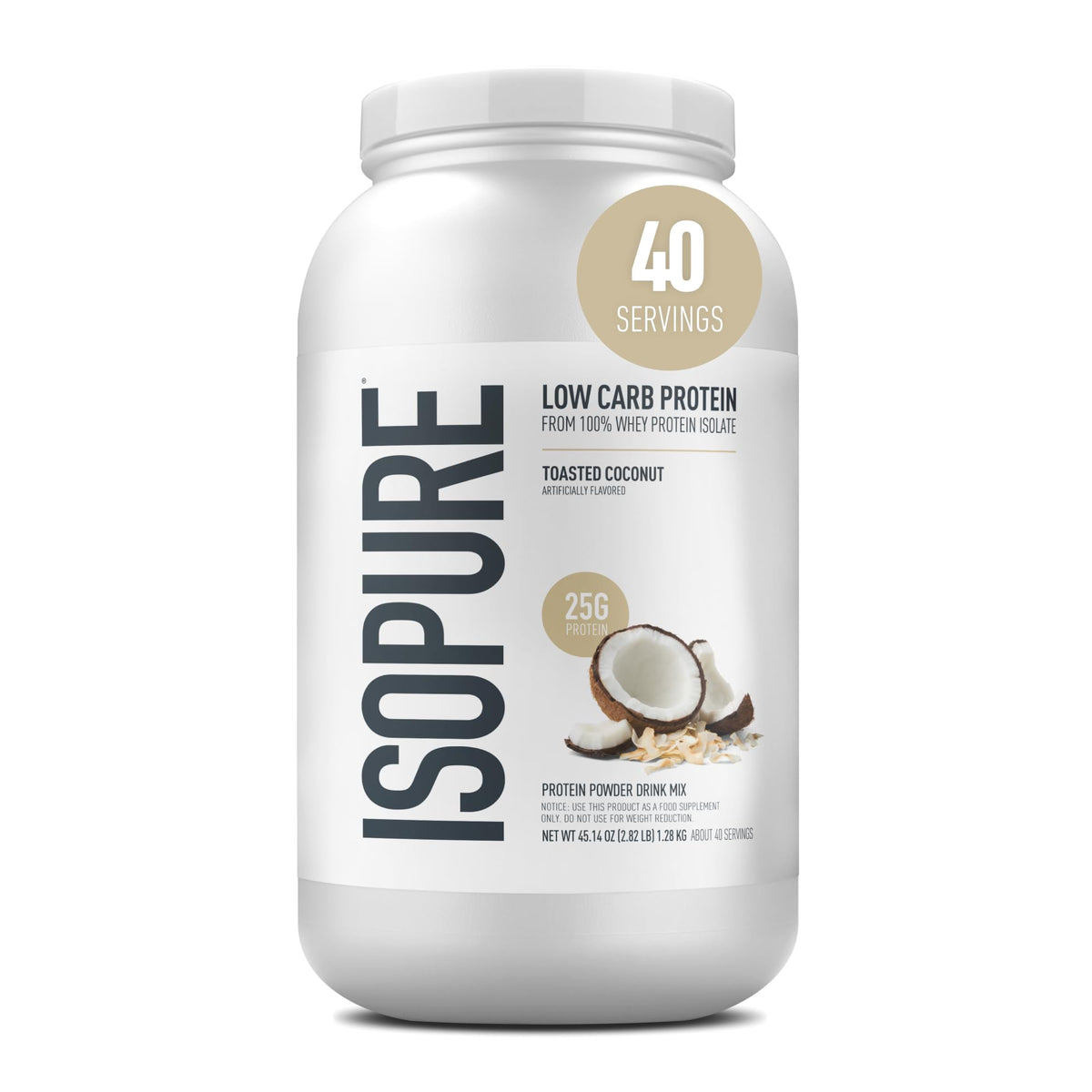 Isopure Zero Carb Whey Isolate Protein Powder, Creamy Vanilla 3 LB