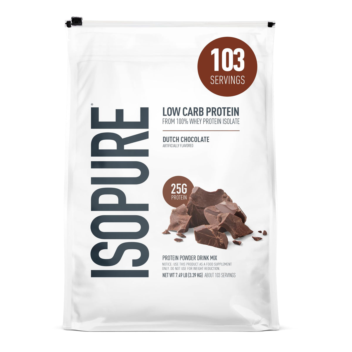 Isopure Zero Carb Whey Isolate Protein Powder, Creamy Vanilla 3 LB