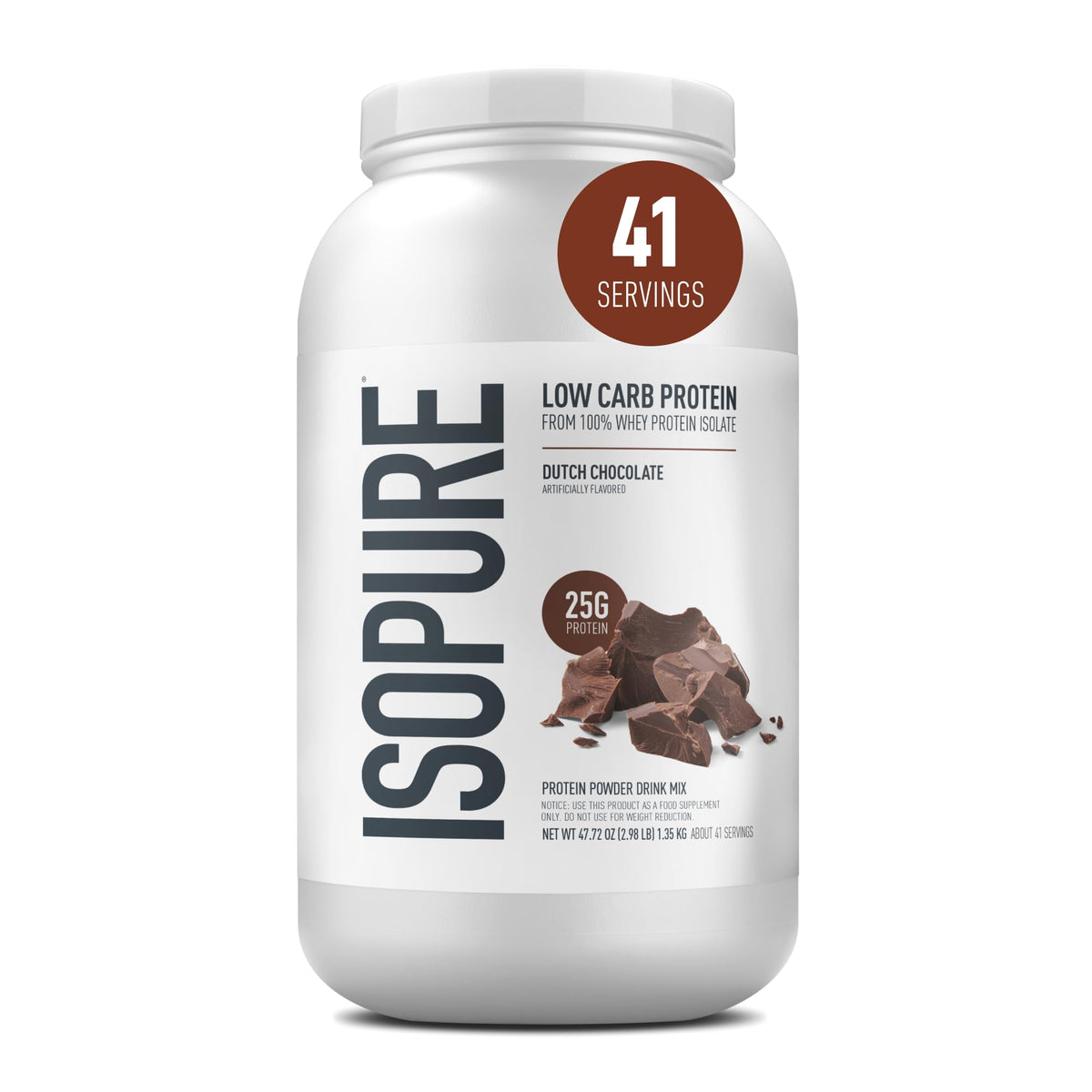 Isopure Zero Carb Whey Isolate Protein Powder, Creamy Vanilla 3 LB