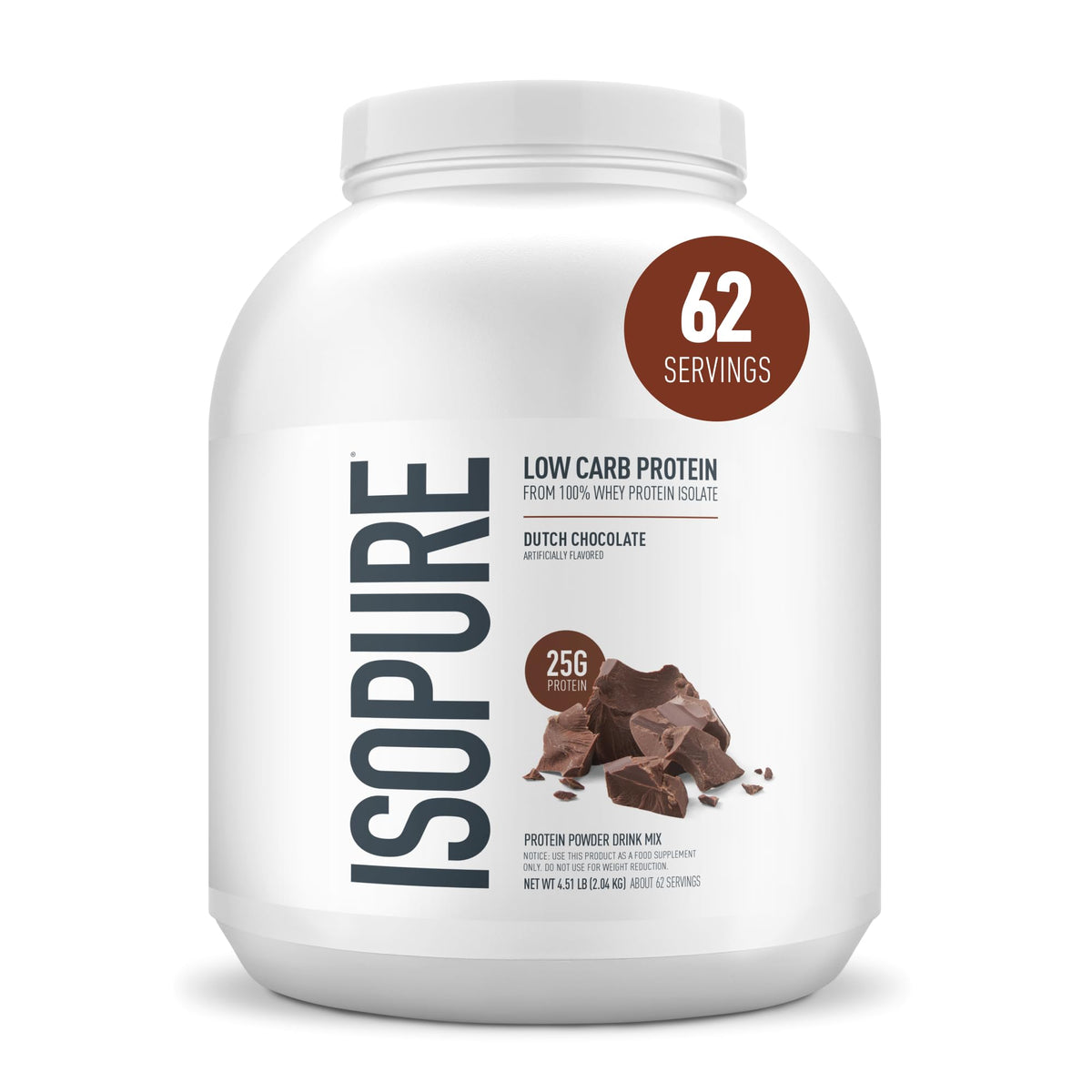Isopure Zero Carb Whey Isolate Protein Powder, Creamy Vanilla 3 LB