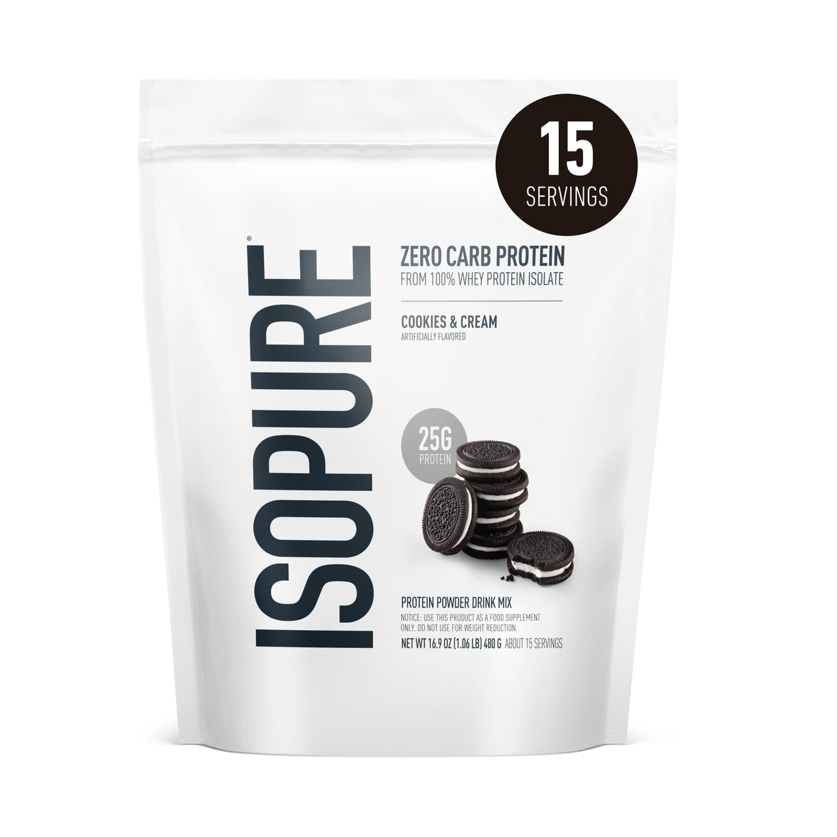 Isopure Zero Carb Whey Isolate Protein Powder, Creamy Vanilla 3 LB