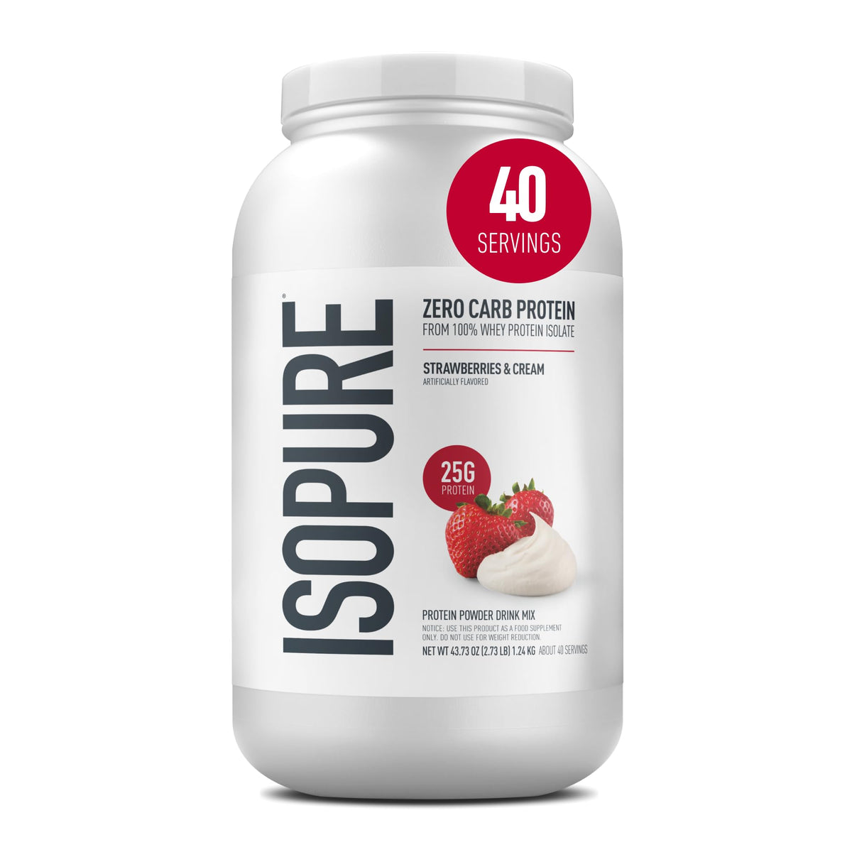 Isopure Zero Carb Whey Isolate Protein Powder, Creamy Vanilla 3 LB