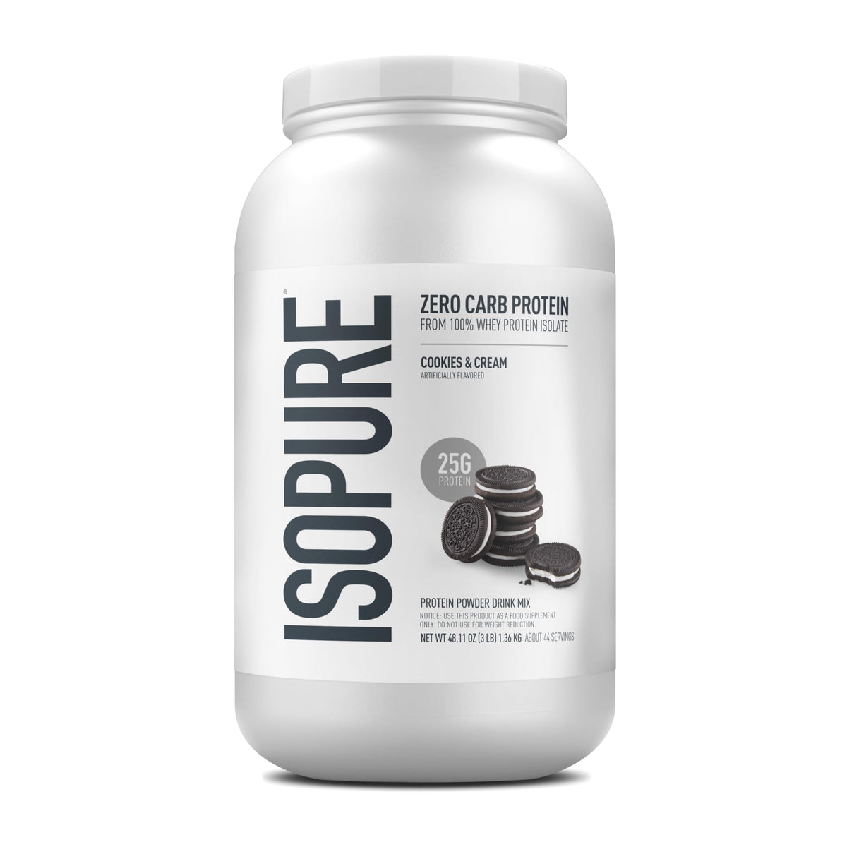 Isopure Zero Carb Whey Isolate Protein Powder, Creamy Vanilla 3 LB