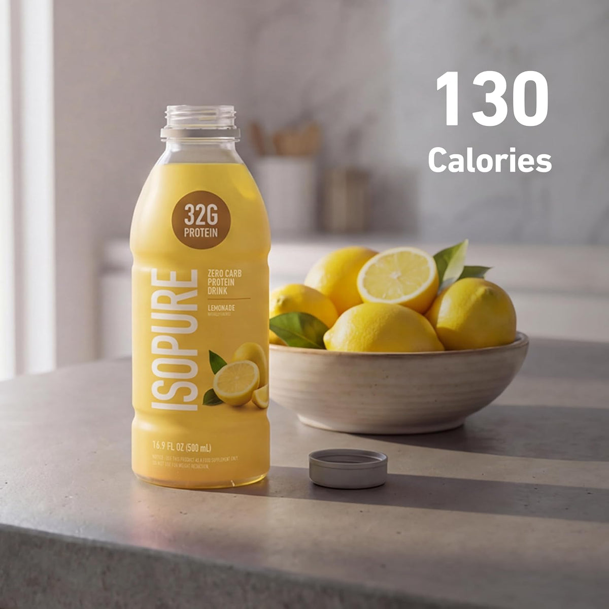 Isopure Zero Carb Clear Protein Drink, Lemonade 12 Count