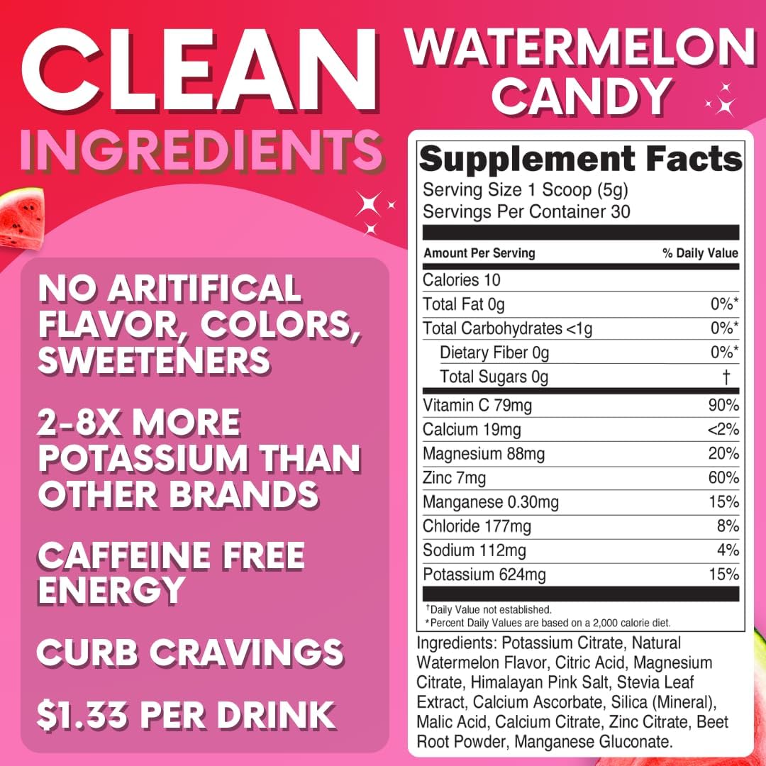 Electrolytes Powder – Watermelon Sugar Free Hydration Drink Mix 30 Servings