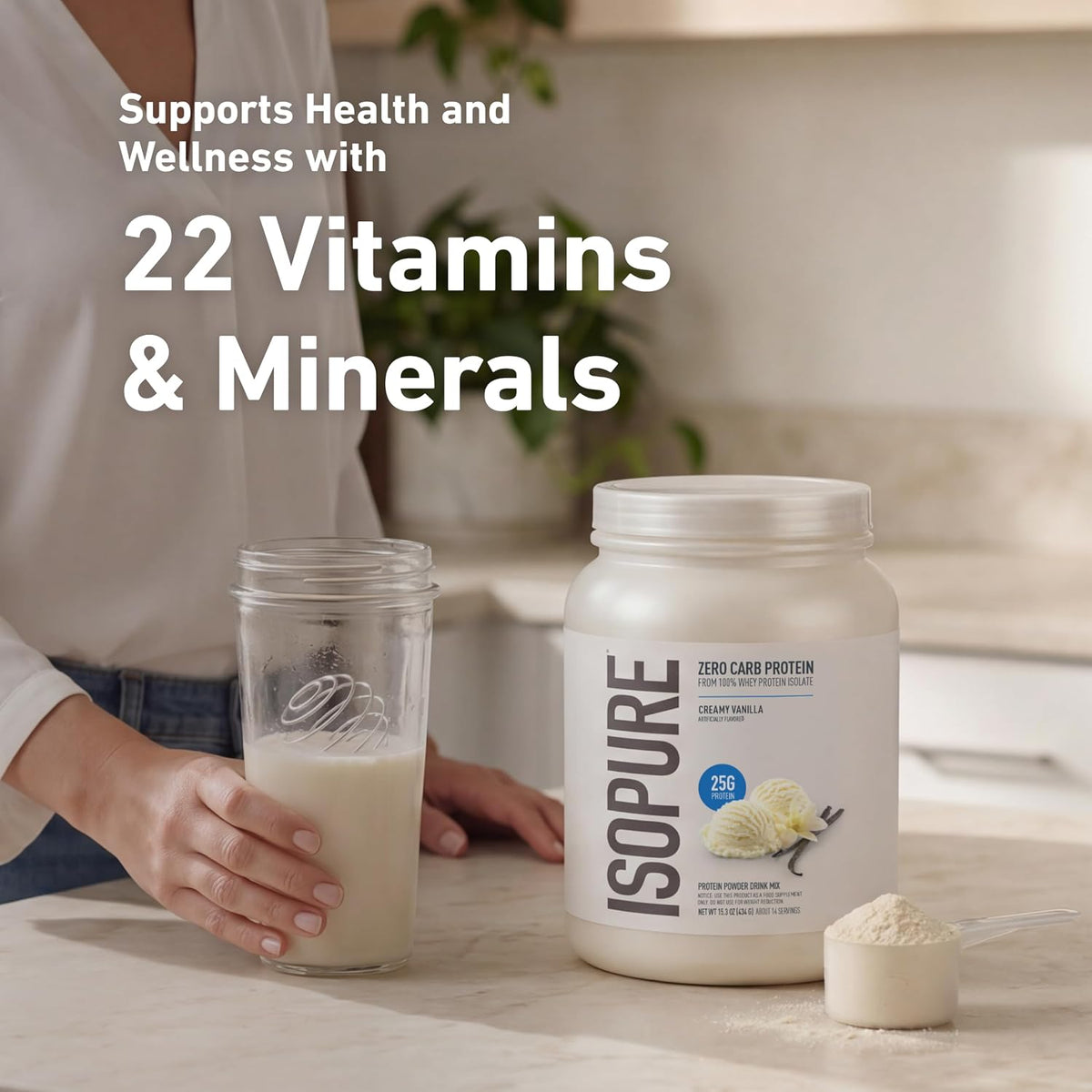 Isopure Zero Carb Whey Isolate Protein Powder, Creamy Vanilla 3 LB