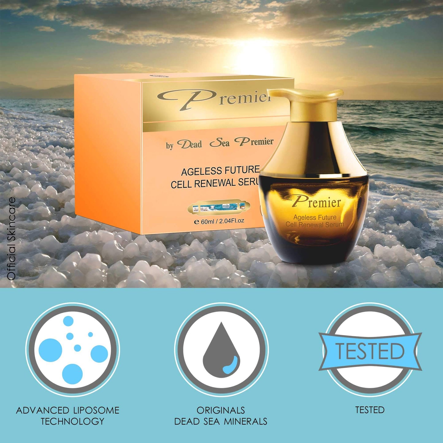 Premier Dead Sea Classic Ageless Future Cell Renewal Serum 2.04 Fl oz
