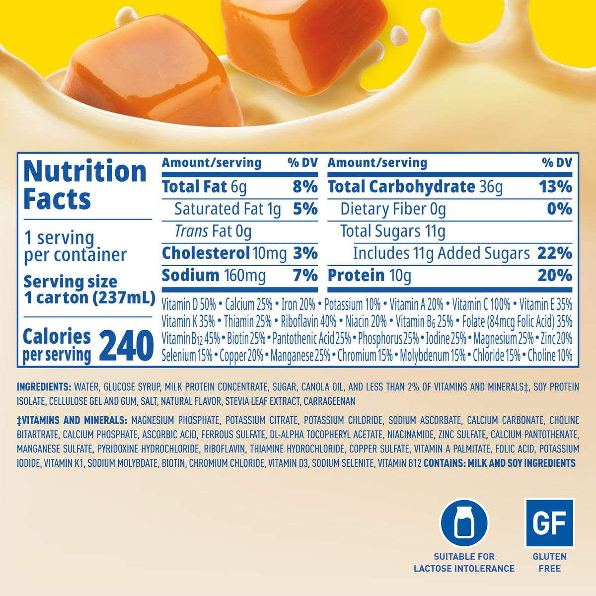 Carnation Breakfast Essentials Original Nutritional Drink, Caramel, 24 pk